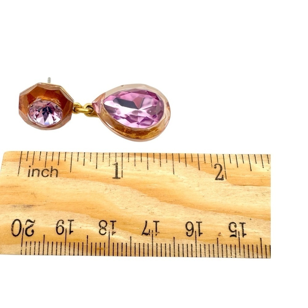 Rare, Retired J. Crew Earrings, Jewel Box Lavender Pink Brown Chunky Vintage - Picture 5 of 7